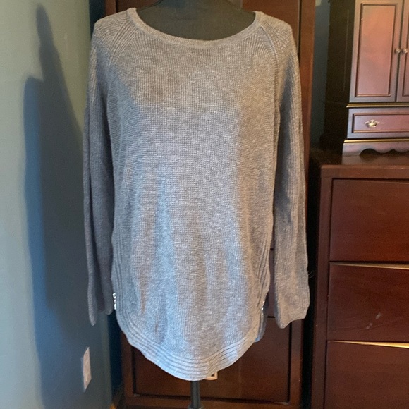 INC International Concepts Sweaters - INC High Low Scoop Neck Sweater with Side Zippers